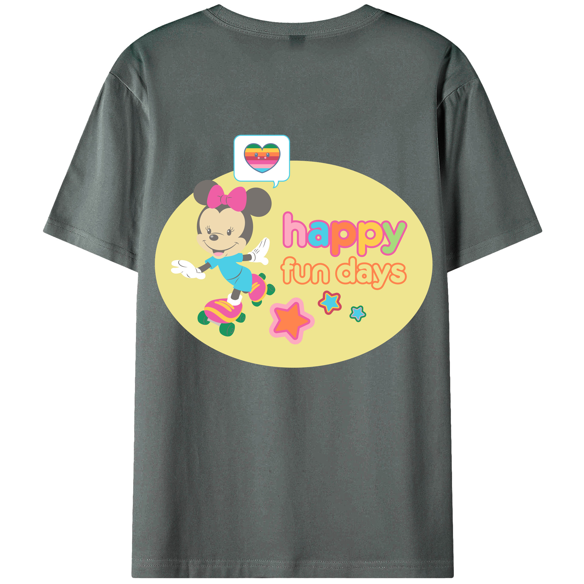 （画像用） ミッキーマウス Mickey Mouse 綿100％ メンズ半袖Tシャツ（バックプリント） 通気性